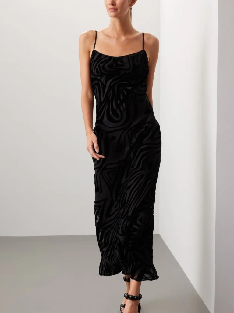Ronny Kobo Burnout Slip Dress Size 4 Msrp $415
